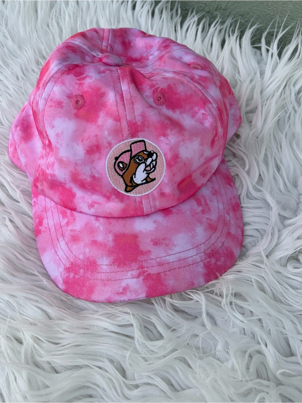 Kids Pink Tie-Dye Baseball Cap with Character Patch